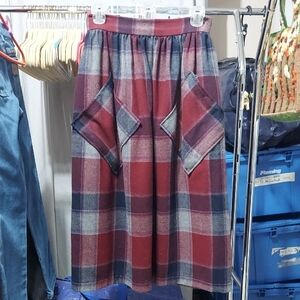 Plad skirt handmade with pockets invw346